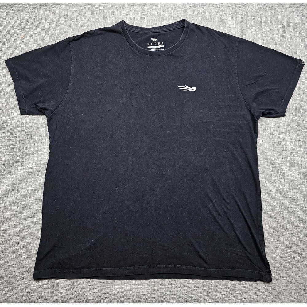 Sitka Gear Shirt Mens XL Black Logo Graphic Tee Pima Cotton Tagless Back Print